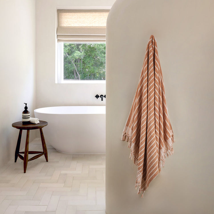 Zeep Naturals | Aegean Collection Striped Bath Towel | Zeep Naturals brings you handcrafted soaps, organic cotton towels, and artisan kitchen essentials — all inspired by nature. Discover simple, sustainable living with products designed to soothe your senses and your home.