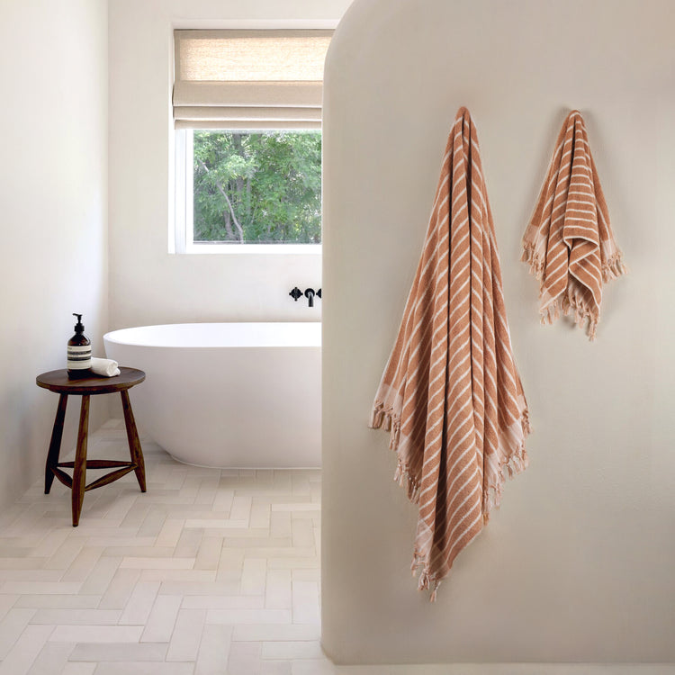 Zeep Naturals | Aegean Collection Striped Bath Towel | Zeep Naturals brings you handcrafted soaps, organic cotton towels, and artisan kitchen essentials — all inspired by nature. Discover simple, sustainable living with products designed to soothe your senses and your home.
