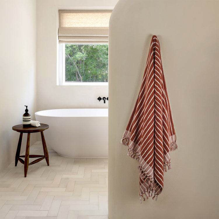 Zeep Naturals | Aegean Collection Striped Bath Towel | Zeep Naturals brings you handcrafted soaps, organic cotton towels, and artisan kitchen essentials — all inspired by nature. Discover simple, sustainable living with products designed to soothe your senses and your home.
