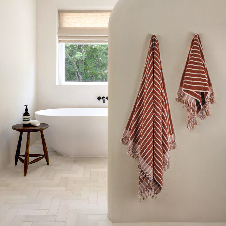 Zeep Naturals | Aegean Collection Striped Bath Towel | Zeep Naturals brings you handcrafted soaps, organic cotton towels, and artisan kitchen essentials — all inspired by nature. Discover simple, sustainable living with products designed to soothe your senses and your home.