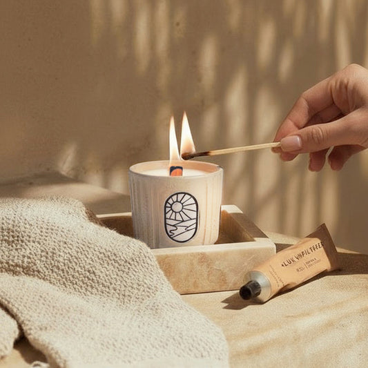 Aegean Collection Hand-Carved Ceramic Soy Wax Candle