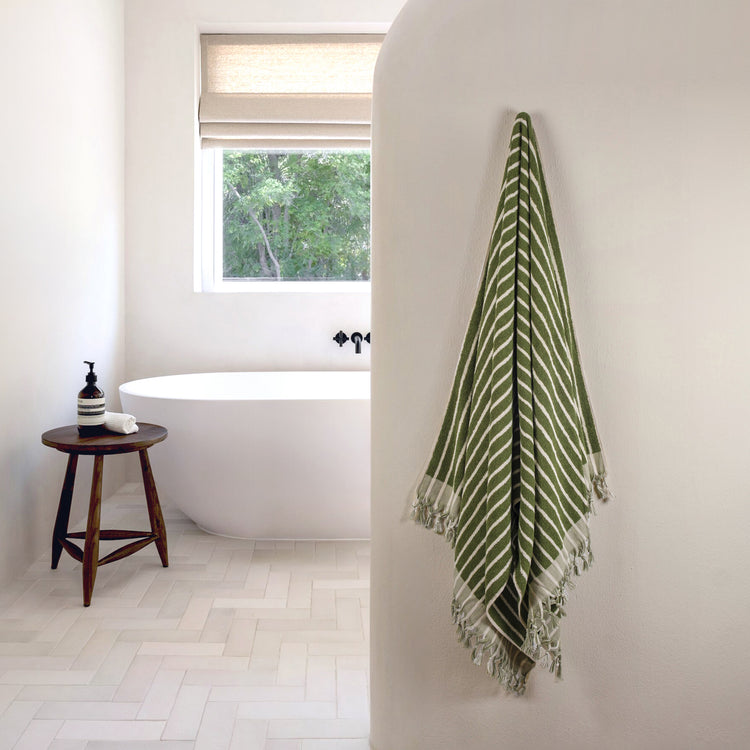Zeep Naturals | Aegean Collection Striped Bath Towel | Zeep Naturals brings you handcrafted soaps, organic cotton towels, and artisan kitchen essentials — all inspired by nature. Discover simple, sustainable living with products designed to soothe your senses and your home.
