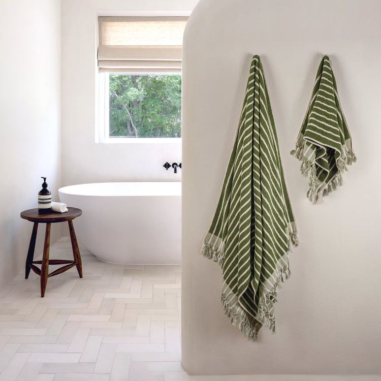 Zeep Naturals | Aegean Collection Striped Bath Towel | Zeep Naturals brings you handcrafted soaps, organic cotton towels, and artisan kitchen essentials — all inspired by nature. Discover simple, sustainable living with products designed to soothe your senses and your home.