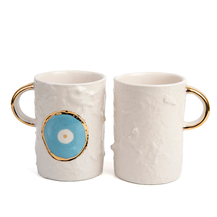Zeep Naturals | White Ceramic Coffee/Tea Cup | Eternal Eye | Zeep Naturals brings you handcrafted soaps, organic cotton towels, and artisan kitchen essentials — all inspired by nature. Discover simple, sustainable living with products designed to soothe your senses and your home.