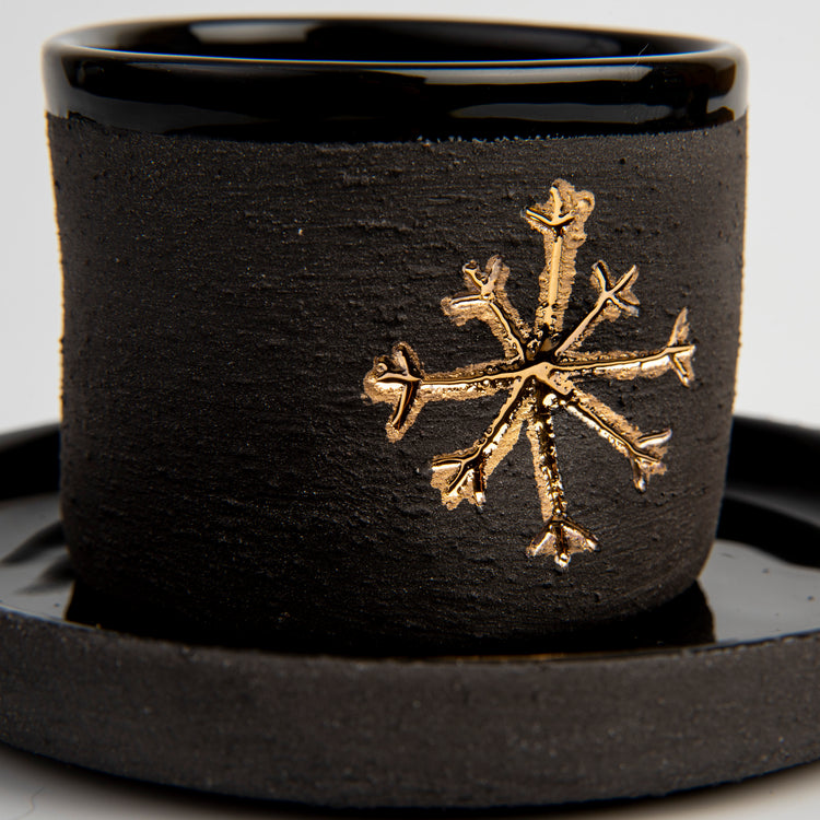 Zeep Naturals | Stoneware Handmade 2-Piece Espresso Cup | Snowflake | Zeep Naturals brings you handcrafted soaps, organic cotton towels, and artisan kitchen essentials — all inspired by nature. Discover simple, sustainable living with products designed to soothe your senses and your home.