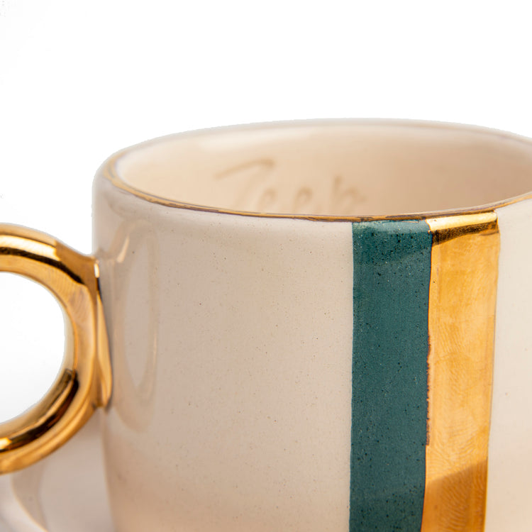 Zeep Naturals | Ceramic Handmade 2-Piece Standart Espresso Cup | Modern Stripe | Zeep Naturals brings you handcrafted soaps, organic cotton towels, and artisan kitchen essentials — all inspired by nature. Discover simple, sustainable living with products designed to soothe your senses and your home.