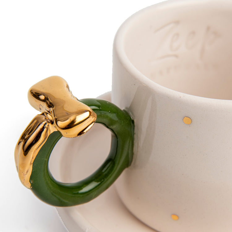 Zeep Naturals | Ceramic Handmade 2-Piece Standart Espresso Cup | Ribbon | Zeep Naturals brings you handcrafted soaps, organic cotton towels, and artisan kitchen essentials — all inspired by nature. Discover simple, sustainable living with products designed to soothe your senses and your home.