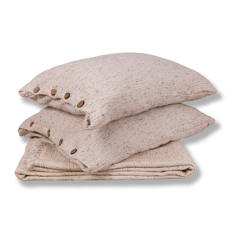 Zeep Naturals | Muslin Cloud Signature Coverlet Sets Speckled Neutral | Zeep Naturals brings you handcrafted soaps, organic cotton towels, and artisan kitchen essentials — all inspired by nature. Discover simple, sustainable living with products designed to soothe your senses and your home.