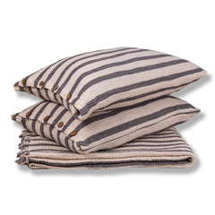 Zeep Naturals | Muslin Cloud Signature Coverlet Sets Bold Stripe Grey | Zeep Naturals brings you handcrafted soaps, organic cotton towels, and artisan kitchen essentials — all inspired by nature. Discover simple, sustainable living with products designed to soothe your senses and your home.