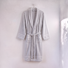 Arden Lounging Robes - Stone Stripe - 01Gri Bornoz01