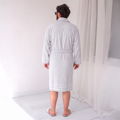 Arden Lounging Robes - Stone Stripe - 01Gri Bornoz03