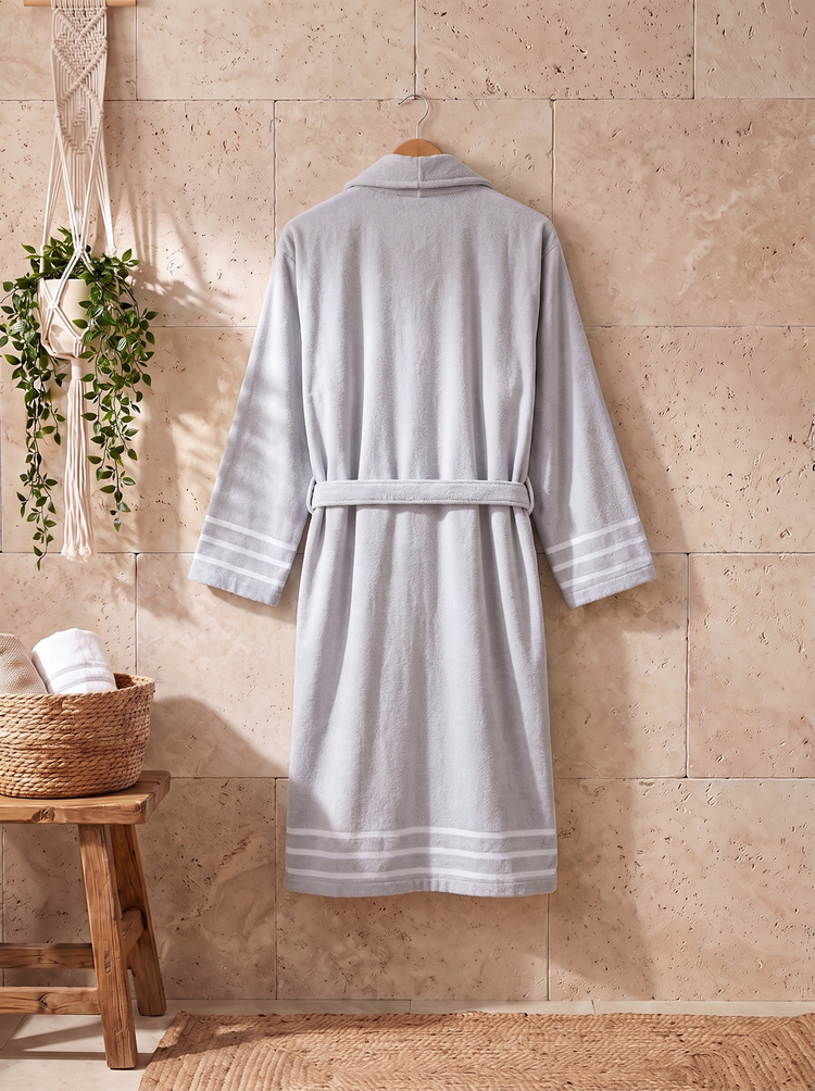 Arden Lounging Robes - Stone Stripe - 01Gri Bornoz05
