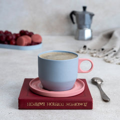 Zeep Naturals | Lydia Collection Modern Conic Coffee/Tea Cup with Saucer | Zeep Naturals brings you handcrafted soaps, organic cotton towels, and artisan kitchen essentials — all inspired by nature. Discover simple, sustainable living with products designed to soothe your senses and your home.