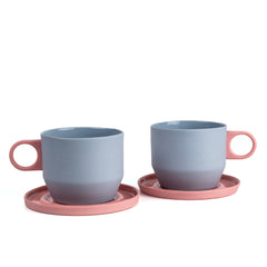 Zeep Naturals | Lydia Collection Modern Conic Coffee/Tea Cup with Saucer | Zeep Naturals brings you handcrafted soaps, organic cotton towels, and artisan kitchen essentials — all inspired by nature. Discover simple, sustainable living with products designed to soothe your senses and your home.