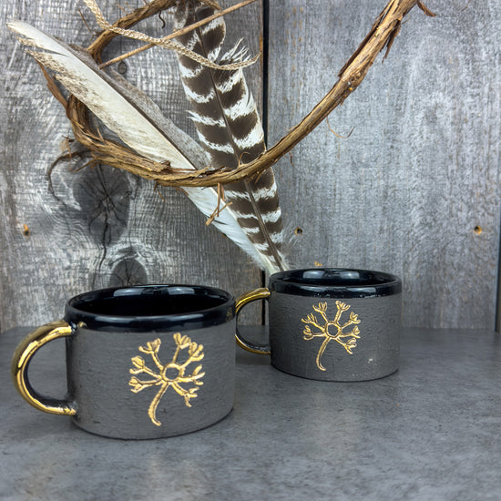 Zeep Naturals | Stoneware Handmade Americano Cups Black Dandelion | Catskills-inspired artisan natural soaps, luxurious Turkish towels, bathrobes, throws, and bedding. Discover handmade coffee cups, milk dispensers, and olive wood kitchen utensils—crafted with care for your home