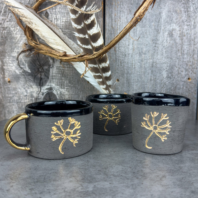 Zeep Naturals | Stoneware Handmade Americano Cups Black Dandelion | Catskills-inspired artisan natural soaps, luxurious Turkish towels, bathrobes, throws, and bedding. Discover handmade coffee cups, milk dispensers, and olive wood kitchen utensils—crafted with care for your home