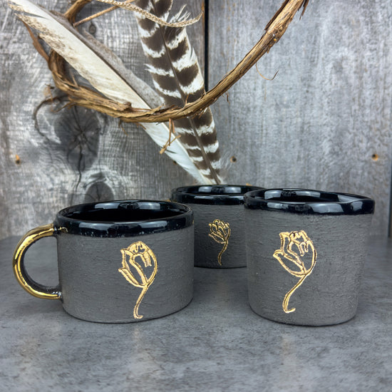 Zeep Naturals | Stoneware Handmade Americano Cups Black Poppy | Catskills-inspired artisan natural soaps, luxurious Turkish towels, bathrobes, throws, and bedding. Discover handmade coffee cups, milk dispensers, and olive wood kitchen utensils—crafted with care for your home