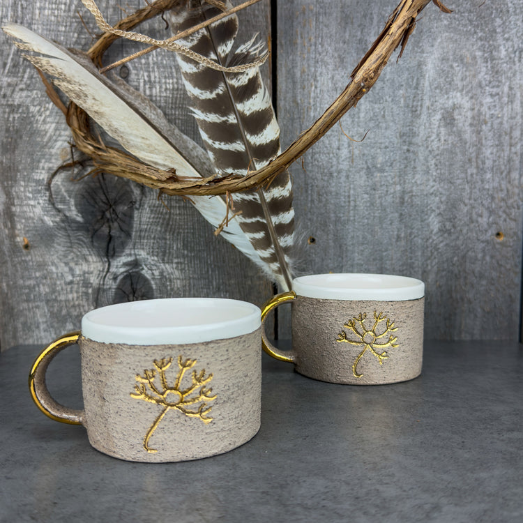 Zeep Naturals | Stoneware Handmade Americano Cups Neutral Dandelion | Catskills-inspired artisan natural soaps, luxurious Turkish towels, bathrobes, throws, and bedding. Discover handmade coffee cups, milk dispensers, and olive wood kitchen utensils—crafted with care for your home