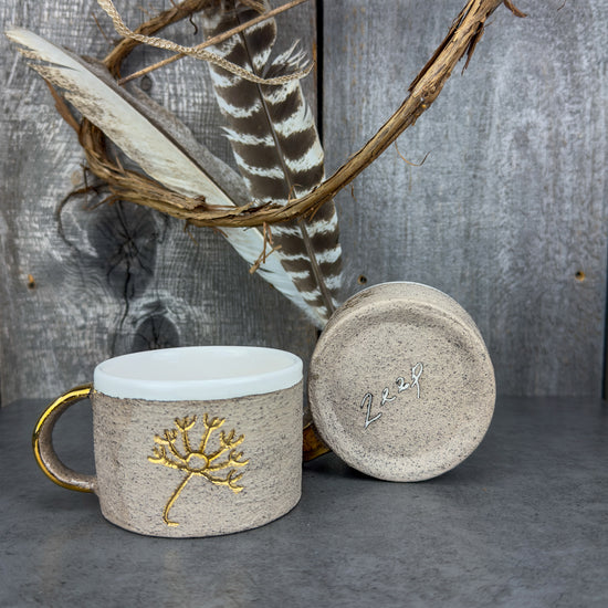 Zeep Naturals | Stoneware Handmade Americano Cups Neutral Dandelion | Catskills-inspired artisan natural soaps, luxurious Turkish towels, bathrobes, throws, and bedding. Discover handmade coffee cups, milk dispensers, and olive wood kitchen utensils—crafted with care for your home