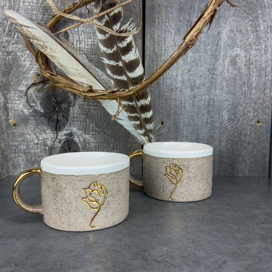 Zeep Naturals | Stoneware Handmade Americano Cups Neutral Poppy | Catskills-inspired artisan natural soaps, luxurious Turkish towels, bathrobes, throws, and bedding. Discover handmade coffee cups, milk dispensers, and olive wood kitchen utensils—crafted with care for your home