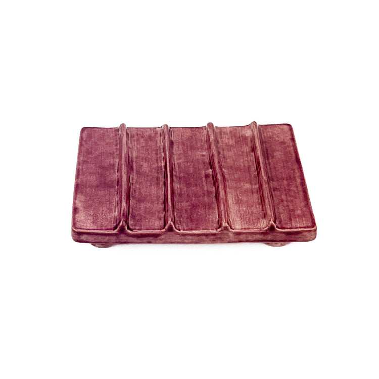 Zeep Naturals | Asitane Soap Coasters and Toothbrush Holders Glossy Dusty Rose | Catskills-inspired artisan natural soaps, luxurious Turkish towels, bathrobes, throws, and bedding. Discover handmade coffee cups, milk dispensers, and olive wood kitchen utensils—crafted with care for your home