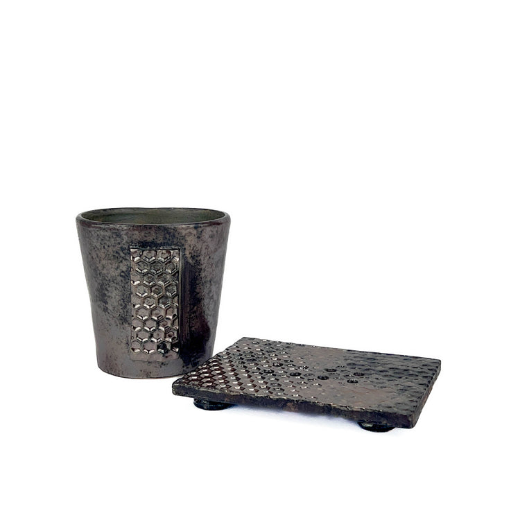 Zeep Naturals | Asitane Soap Coasters and Toothbrush Holders Glittery Black-Brown | Catskills-inspired artisan natural soaps, luxurious Turkish towels, bathrobes, throws, and bedding. Discover handmade coffee cups, milk dispensers, and olive wood kitchen utensils—crafted with care for your home