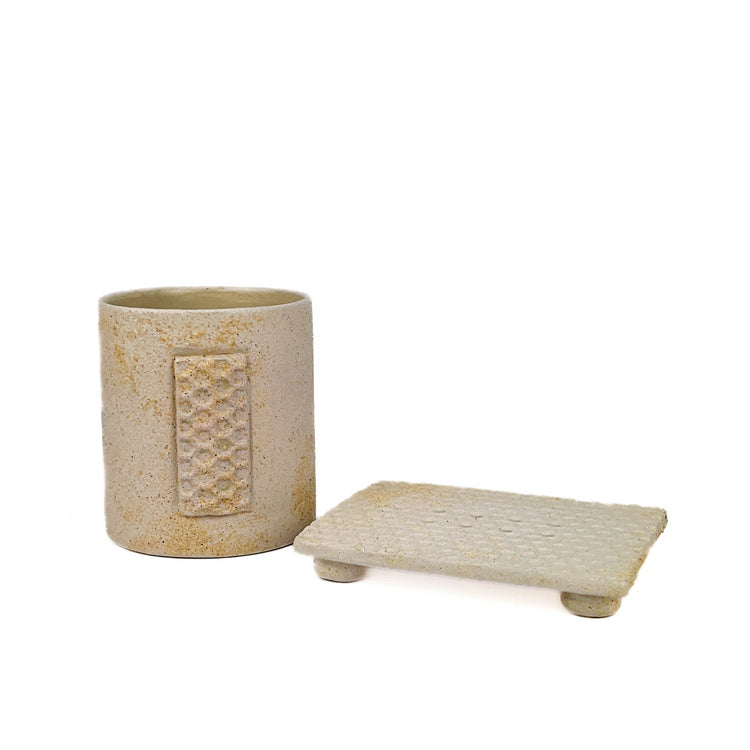 Zeep Naturals | Asitane Soap Coasters and Toothbrush Holders Matte Natural | Catskills-inspired artisan natural soaps, luxurious Turkish towels, bathrobes, throws, and bedding. Discover handmade coffee cups, milk dispensers, and olive wood kitchen utensils—crafted with care for your home