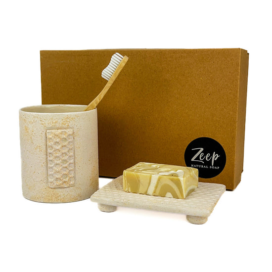 Zeep Naturals | Asitane Soap Coasters and Toothbrush Holders Matte Natural | Catskills-inspired artisan natural soaps, luxurious Turkish towels, bathrobes, throws, and bedding. Discover handmade coffee cups, milk dispensers, and olive wood kitchen utensils—crafted with care for your home