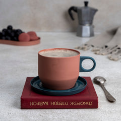 Zeep Naturals | Lydia Collection Modern Conic Coffee/Tea Cup with Saucer | Zeep Naturals brings you handcrafted soaps, organic cotton towels, and artisan kitchen essentials — all inspired by nature. Discover simple, sustainable living with products designed to soothe your senses and your home.