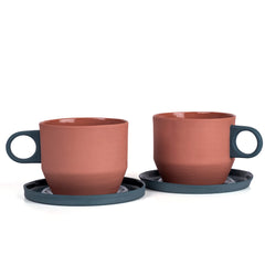 Zeep Naturals | Lydia Collection Modern Conic Coffee/Tea Cup with Saucer | Zeep Naturals brings you handcrafted soaps, organic cotton towels, and artisan kitchen essentials — all inspired by nature. Discover simple, sustainable living with products designed to soothe your senses and your home.