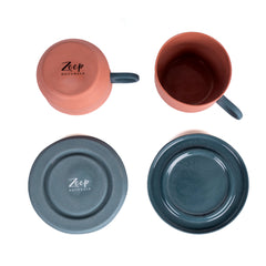 Zeep Naturals | Lydia Collection Modern Conic Coffee/Tea Cup with Saucer | Zeep Naturals brings you handcrafted soaps, organic cotton towels, and artisan kitchen essentials — all inspired by nature. Discover simple, sustainable living with products designed to soothe your senses and your home.