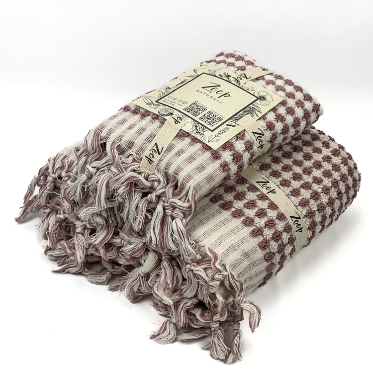 Zeep Naturals | Chickpea Towels Dusty Rose Set | Catskills-inspired artisan natural soaps, luxurious Turkish towels, bathrobes, throws, and bedding. Discover handmade coffee cups, milk dispensers, and olive wood kitchen utensils—crafted with care for your home