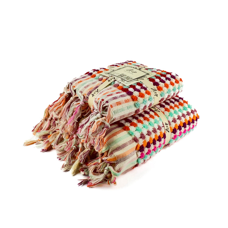 Zeep Naturals | Chickpea Towels Sunrise Set | Catskills-inspired artisan natural soaps, luxurious Turkish towels, bathrobes, throws, and bedding. Discover handmade coffee cups, milk dispensers, and olive wood kitchen utensils—crafted with care for your home