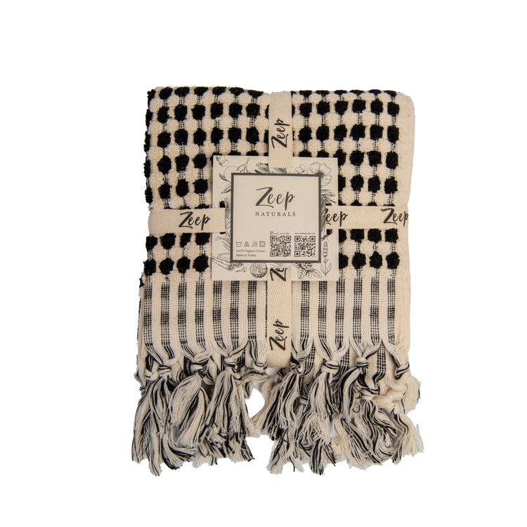 Zeep Naturals | Chickpea Towels Charcoal Hand | Catskills-inspired artisan natural soaps, luxurious Turkish towels, bathrobes, throws, and bedding. Discover handmade coffee cups, milk dispensers, and olive wood kitchen utensils—crafted with care for your home