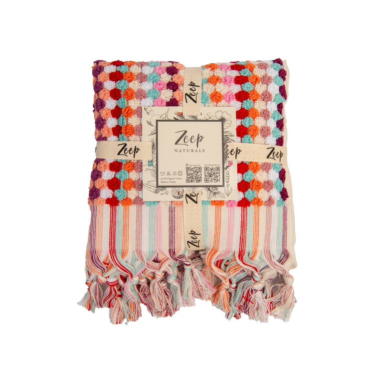 Zeep Naturals | Chickpea Towels Sunrise Hand | Catskills-inspired artisan natural soaps, luxurious Turkish towels, bathrobes, throws, and bedding. Discover handmade coffee cups, milk dispensers, and olive wood kitchen utensils—crafted with care for your home