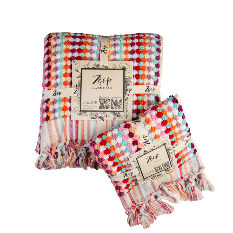 Zeep Naturals | Chickpea Towels Sunrise Set | Catskills-inspired artisan natural soaps, luxurious Turkish towels, bathrobes, throws, and bedding. Discover handmade coffee cups, milk dispensers, and olive wood kitchen utensils—crafted with care for your home