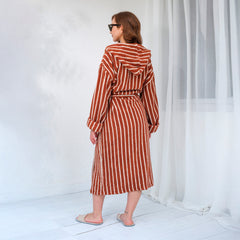 Zeep Naturals | Aegean Collection Sienna Spice Striped Bathrobes | Zeep Naturals brings you handcrafted soaps, organic cotton towels, and artisan kitchen essentials — all inspired by nature. Discover simple, sustainable living with products designed to soothe your senses and your home.