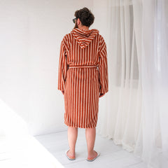 Zeep Naturals | Aegean Collection Sienna Spice Striped Bathrobes | Zeep Naturals brings you handcrafted soaps, organic cotton towels, and artisan kitchen essentials — all inspired by nature. Discover simple, sustainable living with products designed to soothe your senses and your home.