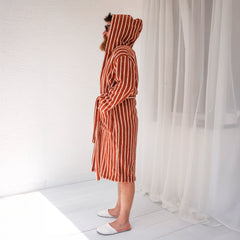 Zeep Naturals | Aegean Collection Sienna Spice Striped Bathrobes | Zeep Naturals brings you handcrafted soaps, organic cotton towels, and artisan kitchen essentials — all inspired by nature. Discover simple, sustainable living with products designed to soothe your senses and your home.