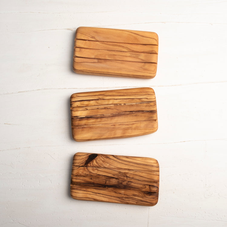 Concave Grill Olive Wood Soap Coaster