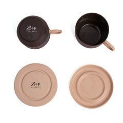 Zeep Naturals | Lydia Collection Modern Conic Coffee/Tea Cup with Saucer | Zeep Naturals brings you handcrafted soaps, organic cotton towels, and artisan kitchen essentials — all inspired by nature. Discover simple, sustainable living with products designed to soothe your senses and your home.