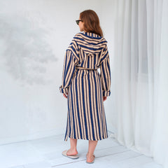 Zeep Naturals | Aegean Collection Sapphire Cove Striped Bathrobes | Zeep Naturals brings you handcrafted soaps, organic cotton towels, and artisan kitchen essentials — all inspired by nature. Discover simple, sustainable living with products designed to soothe your senses and your home.