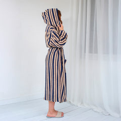 Zeep Naturals | Aegean Collection Sapphire Cove Striped Bathrobes | Zeep Naturals brings you handcrafted soaps, organic cotton towels, and artisan kitchen essentials — all inspired by nature. Discover simple, sustainable living with products designed to soothe your senses and your home.
