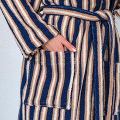 Zeep Naturals | Aegean Collection Sapphire Cove Striped Bathrobes | Zeep Naturals brings you handcrafted soaps, organic cotton towels, and artisan kitchen essentials — all inspired by nature. Discover simple, sustainable living with products designed to soothe your senses and your home.