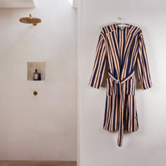 Zeep Naturals | Aegean Collection Sapphire Cove Striped Bathrobes | Zeep Naturals brings you handcrafted soaps, organic cotton towels, and artisan kitchen essentials — all inspired by nature. Discover simple, sustainable living with products designed to soothe your senses and your home.