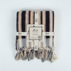 Zeep Naturals | Aegean Collection Stripe Towels Sapphire Cove Stripe Hand | Zeep Naturals brings you handcrafted soaps, organic cotton towels, and artisan kitchen essentials — all inspired by nature. Discover simple, sustainable living with products designed to soothe your senses and your home.
