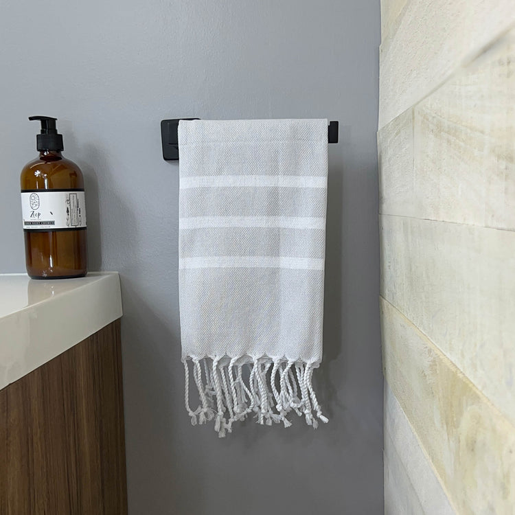 Zeep Naturals | Hand / Dish Towels 3 Stripe Grey | Catskills-inspired artisan natural soaps, luxurious Turkish towels, bathrobes, throws, and bedding. Discover handmade coffee cups, milk dispensers, and olive wood kitchen utensils—crafted with care for your home