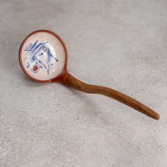 Zeep Naturals | Troy Collection Ceramic Ladle with Wooden Handle | Zeep Naturals brings you handcrafted soaps, organic cotton towels, and artisan kitchen essentials — all inspired by nature. Discover simple, sustainable living with products designed to soothe your senses and your home.