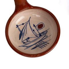 Zeep Naturals | Troy Collection Ceramic Ladle with Wooden Handle | Zeep Naturals brings you handcrafted soaps, organic cotton towels, and artisan kitchen essentials — all inspired by nature. Discover simple, sustainable living with products designed to soothe your senses and your home.