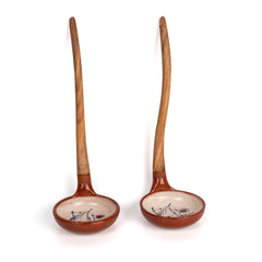 Zeep Naturals | Troy Collection Ceramic Ladle with Wooden Handle | Zeep Naturals brings you handcrafted soaps, organic cotton towels, and artisan kitchen essentials — all inspired by nature. Discover simple, sustainable living with products designed to soothe your senses and your home.